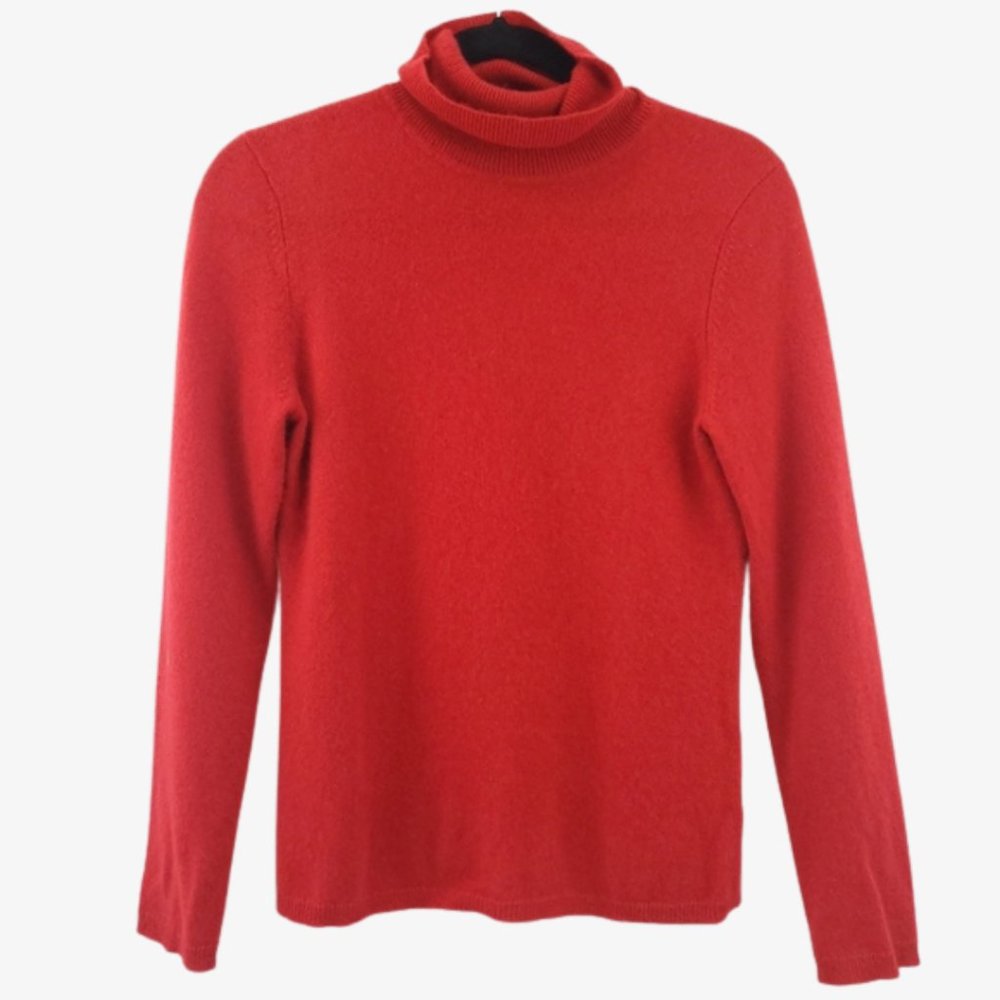 Red 100% cashmere turtleneck sweater